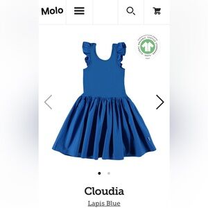 Girls size 7/8 Molo blue ruffle dress